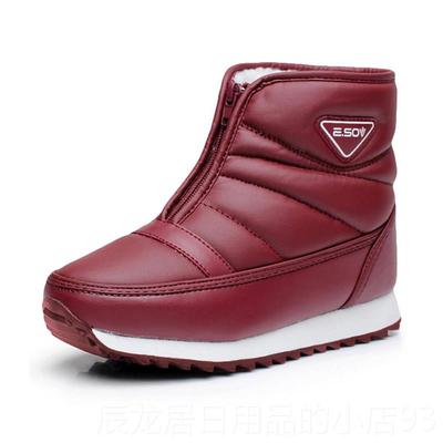 正品冬鞋季绒舒适妈妈鞋加厚女防滑保暖老人雪地靴短筒棉鞋短加女