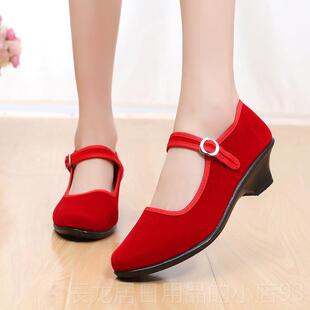 正品老北京布儿童黑布鞋女童舞蹈合唱礼物朗仪鞋鞋红歌长征诵比赛