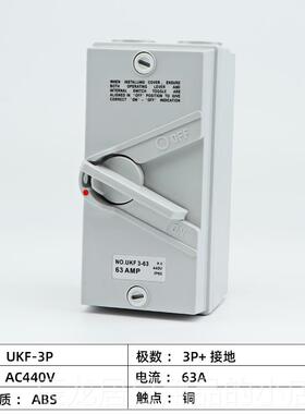 正品户外防水隔离开线关三相四 线UKF-4P63A/35 A0A室外2防雨负荷