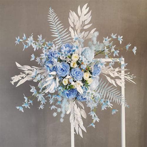 婚庆仿真角花路引花婚庆布置铁艺架拐角花背景布置路引花布置花