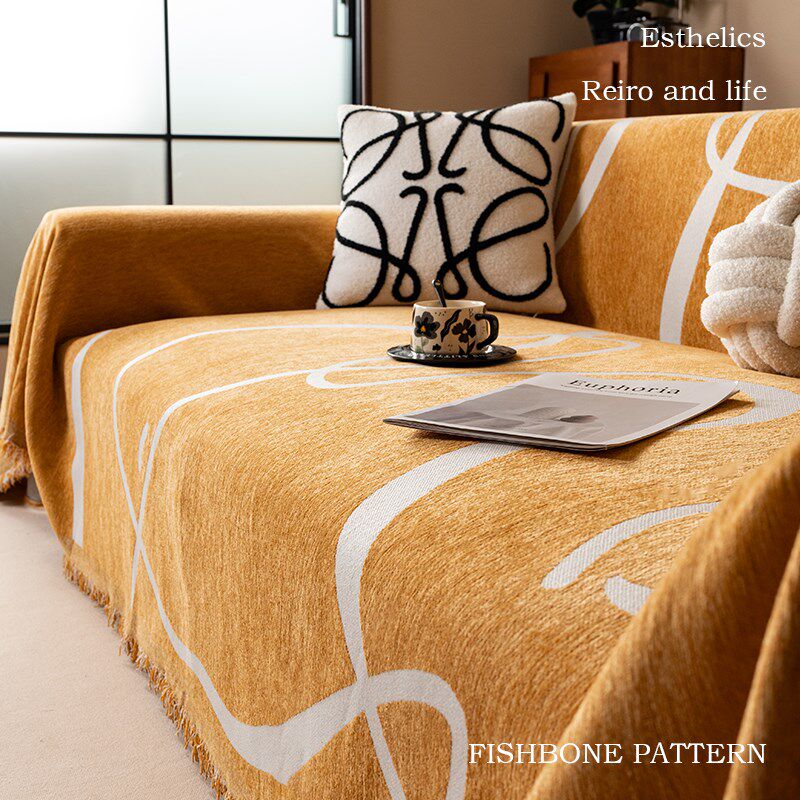 雪尼尔沙发巾中古风四季通用一片式全盖沙发套罩毯沙发垫沙发盖布,居家布艺,沙发套,淘宝优惠券,粉丝福利购,淘宝优惠卷