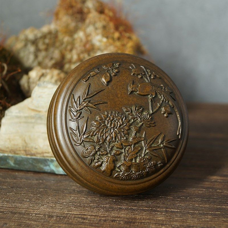 苏工复古铜花鸟香粉盒香薰工具香篆炉香道打香篆配件家居摆件厂价,家居饰品,香薰DIY材料/工具,淘宝优惠券,粉丝福利购,淘宝优惠卷