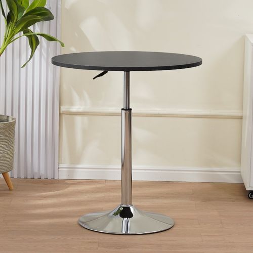 木板材质小圆桌升降桌酒吧桌高脚咖啡洽谈桌简约办公升降台密度板