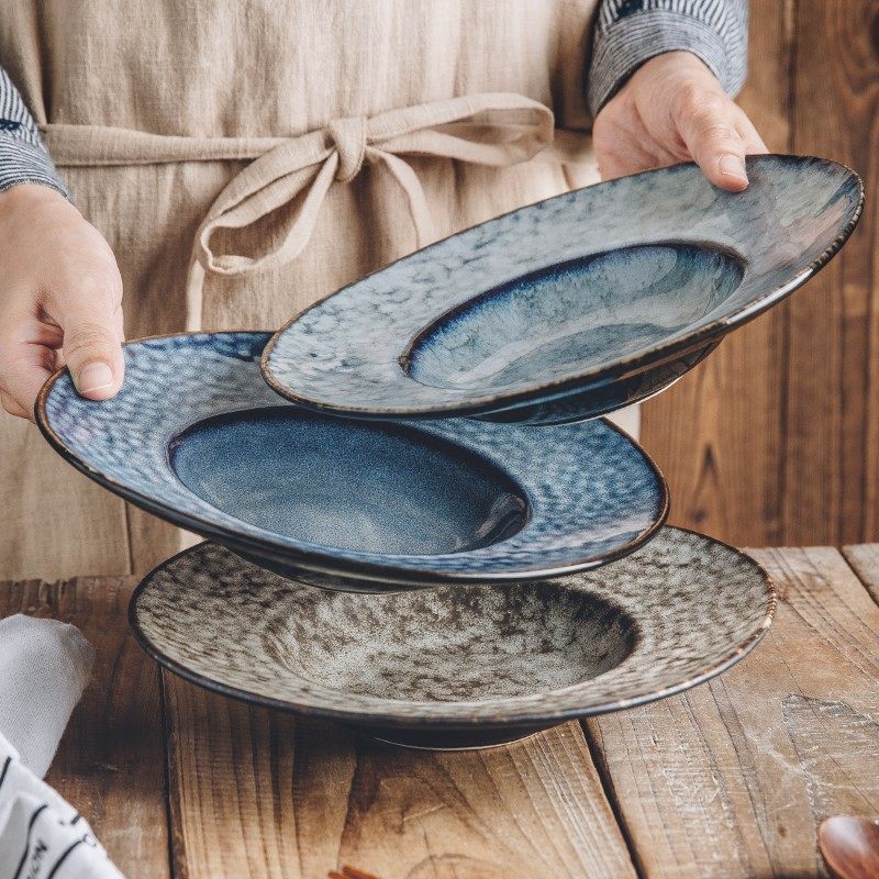 西式草帽盘子陶瓷汤碗意面盘西餐盘飞碟盘浓汤盘西餐厅餐具商用