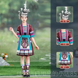 高档新绣款侗族装贵州广西服出少数民族服饰刺苗族儿童款盛装苗族