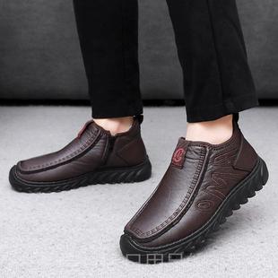 高档冬季老北布鞋男棉鞋加绒京加厚保闲暖防滑软底爸鞋中老爸年休