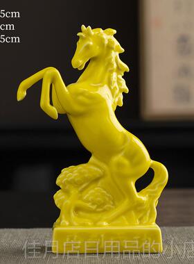 高档客马小号红色陶瓷马摆件招财12生肖厅办公室家居装品饰到成功