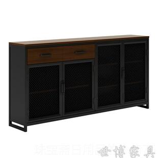 高档工业风铁餐边柜咖啡柜客厅餐艺厅储物柜碗柜纳柜居家餐备柜收