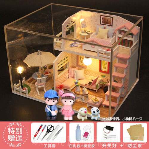 高档diy模小屋手工情创意 人迷你手工房子拼装店铺成型玩具圣诞人
