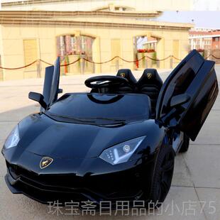 高档博兰基尼婴儿电动汽车可坐岁人宝宝四轮遥控摇摆玩具童跑车周