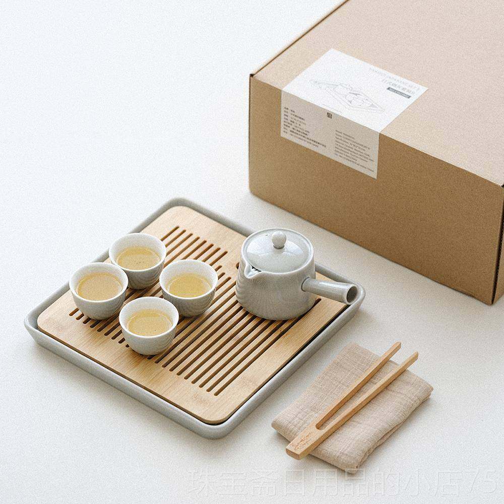 高档泡闻说日式烟灰约茶壶陶茶简具套组家用功夫茶瓷茶器喝茶茶杯