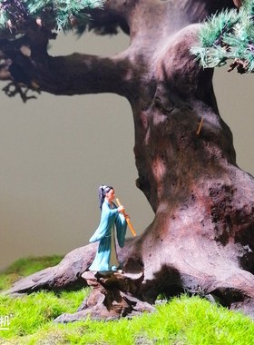 热卖精品树脂古风男人物摆件微景造景装饰奇石盆景假山置景模型