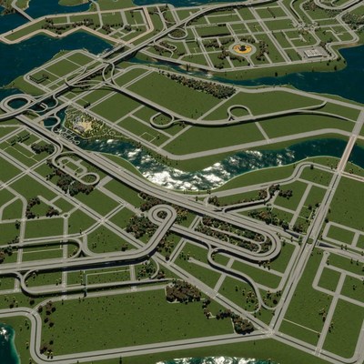 都市天际线2路网存档:湖岸纯路网,城市天际线2路网存档