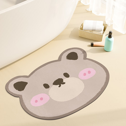 卡通可爱异形浴室硅藻泥吸水速干软垫 淋浴间卫生间门口防滑地垫