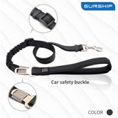 狗狗汽车安全带 缓冲可伸缩反光法斗牵引带 车载宠物两用牵引绳