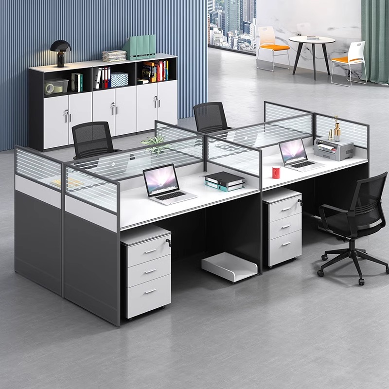 办公室职员办公桌屏风工作桌员工桌4四6人工位挡板隔断卡座财务桌