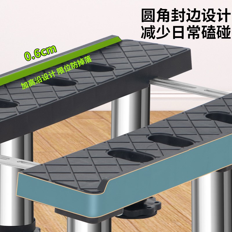 电脑主机托架台式机箱底座移动可调节加高托盘滑轮垫高支架增高台