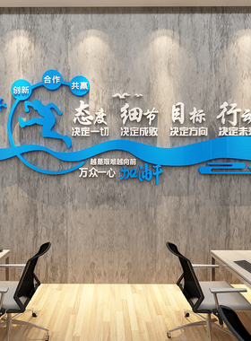 企业文化背景布置办公室墙面装饰公司团队氛围工位励励志标语墙贴