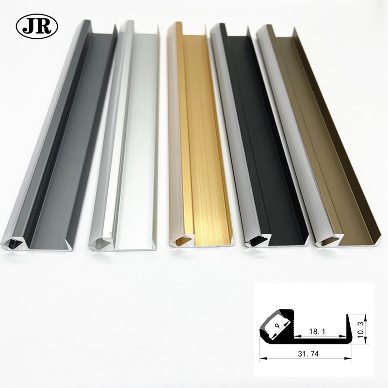 前置层板灯卡槽夹18mm铝槽外壳5度斜发光线条灯衣柜展示柜硬灯条