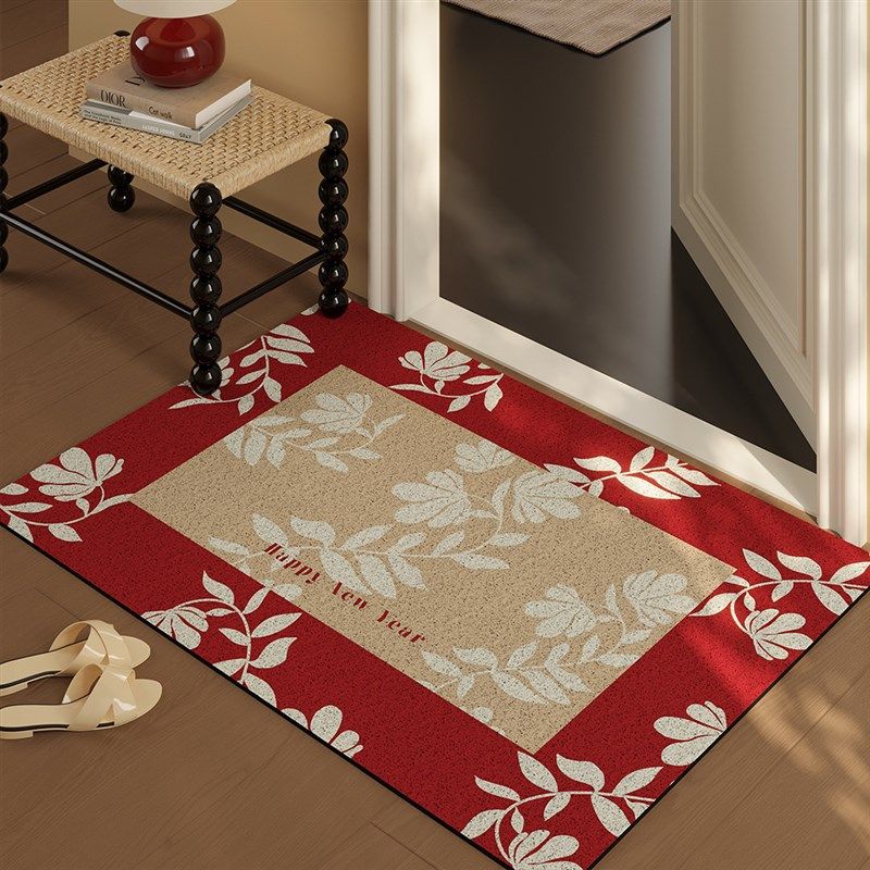 2025新款新年地垫入户门垫红色过年喜庆丝圈乔迁进门玄关门口地毯