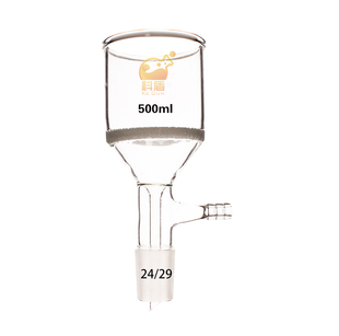 24标口 抽滤漏斗 漏斗布氏过滤漏 500ml 玻璃砂芯漏斗