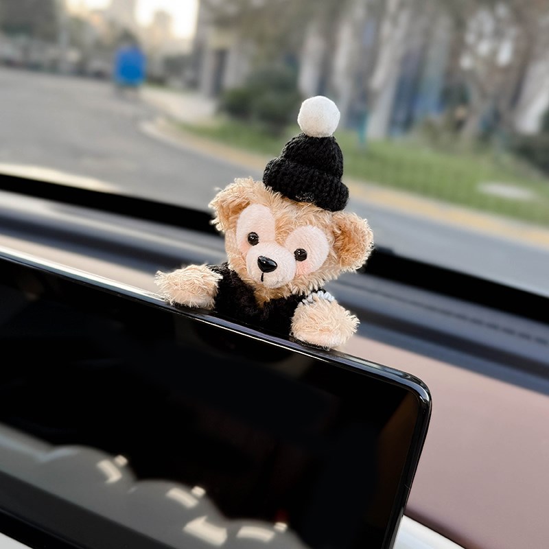 创意雪莉玫摆件汽车中控屏趴趴玩偶显示屏幕装饰车内饰品公仔可爱