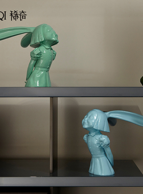 稀奇艺术向京《我看到了幸福》雕塑桌面可爱纯色烤漆摆件礼品