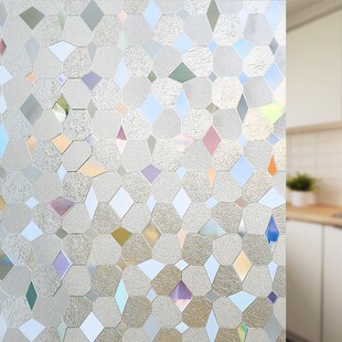 环保无胶静电玻璃贴膜抗紫外线防霉抑菌抗红外线七彩钻石装 饰窗膜