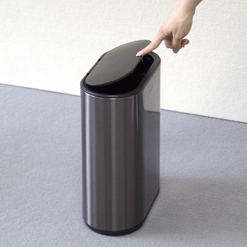 GNF扁垃圾桶不锈钢窄款按压带盖卫生间厕所夹缝纸篓酒店民宿家用