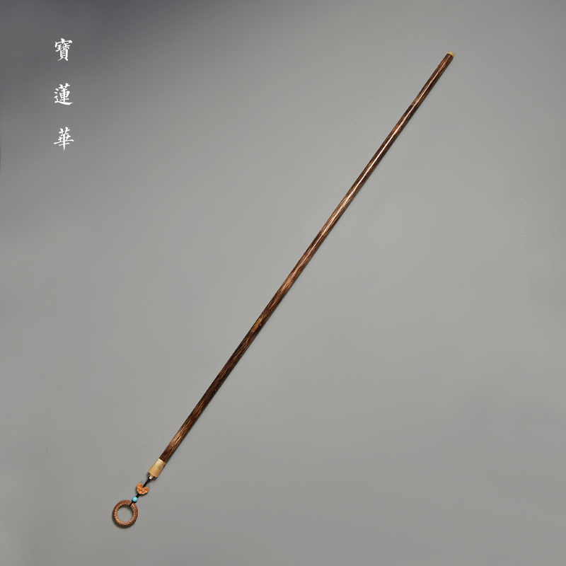 金丝竹文玩竹教鞭 镶花牛角天然竹戒尺 手工制竹节长鞭文玩手把件