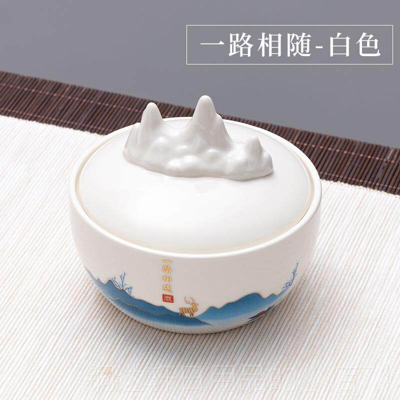 高档带盖火锅砚台陶瓷碟保湿墨不墨干书法专用不干笔墨池毛笔墨蝶