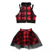 高档儿童嘻哈演出服套装 女韩版 团体士表演少服潮服童儿爵舞街舞潮