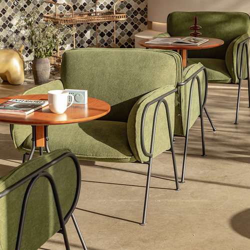 复古酒吧奶茶店咖啡厅桌椅组合酒馆书吧甜品店铺休闲洽谈沙发商用