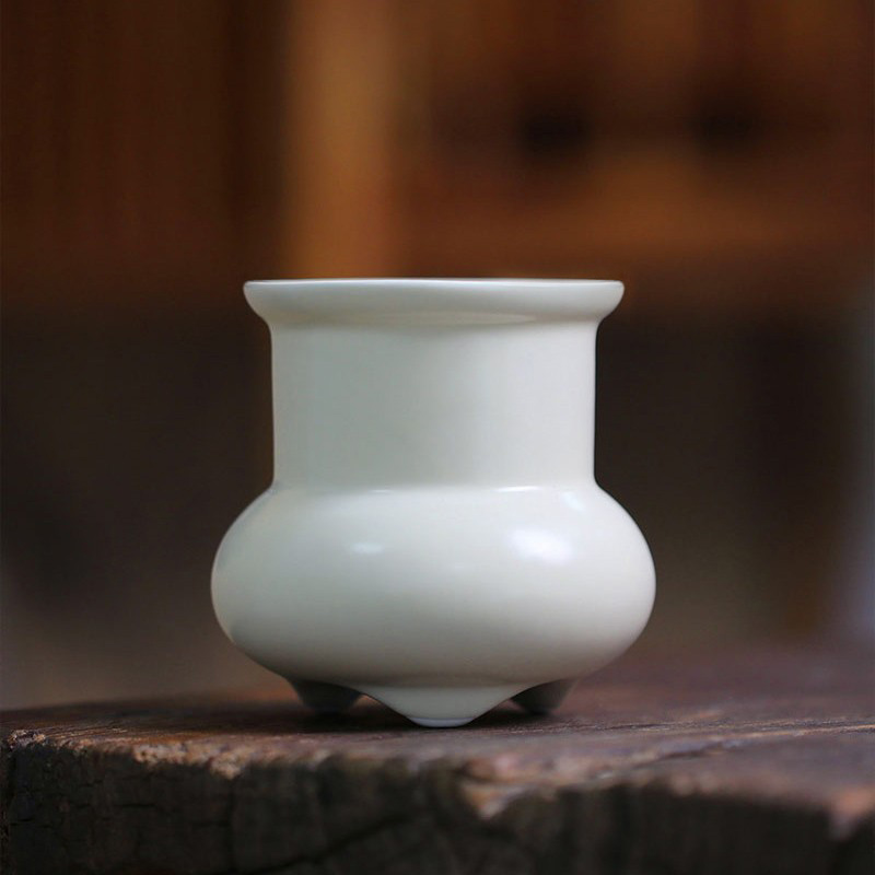 仿宋陶瓷闻香杯高颈鬲式炉空薰隔火薰香薰炉香丸家用室内刘良佑