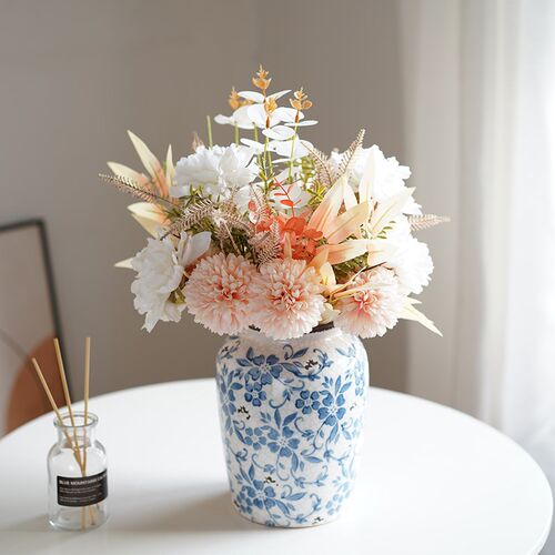 美拉德仿真花束室内餐厅绢花花卉摆件仿真新娘手捧花家居软装摆设