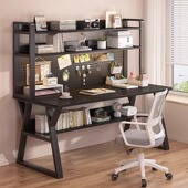 电脑桌小户型卧室书桌书架一体学生家用台式 办公桌现代桌子工作台