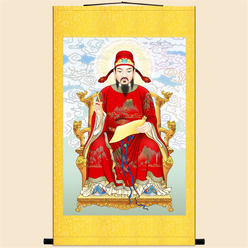 文昌帝君图禄神画像 神仙神像画 中式客厅书房卷轴挂画装饰画定制