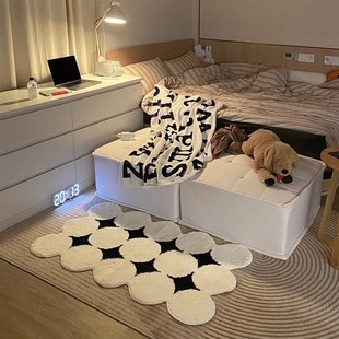 法式浴室防滑地垫奶油风卧室地毯 家用卫生间吸水地垫入户门地垫