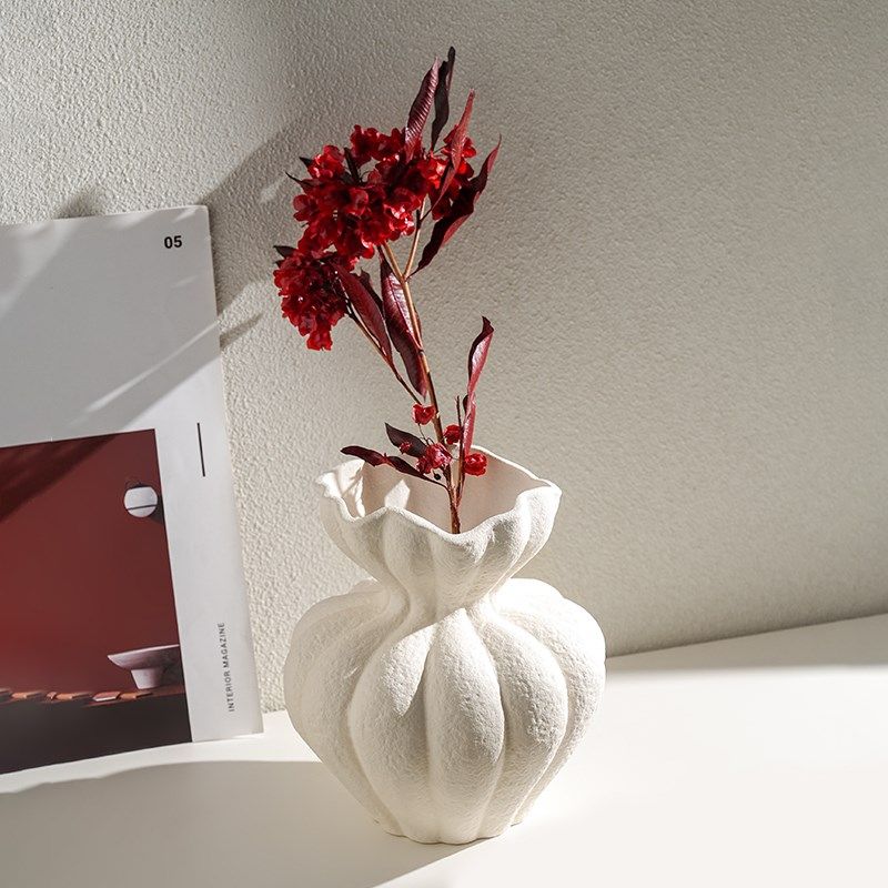 法式中古风素烧南瓜花瓶家居客厅插花干花民宿办公室艺术陶瓷花器,家居饰品,花瓶,淘宝优惠券,粉丝福利购,淘宝优惠卷