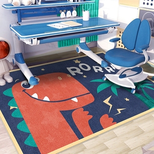 可爱卡通恐龙地毯耐脏易打理儿童阅读区书房电脑转椅地垫2022新款