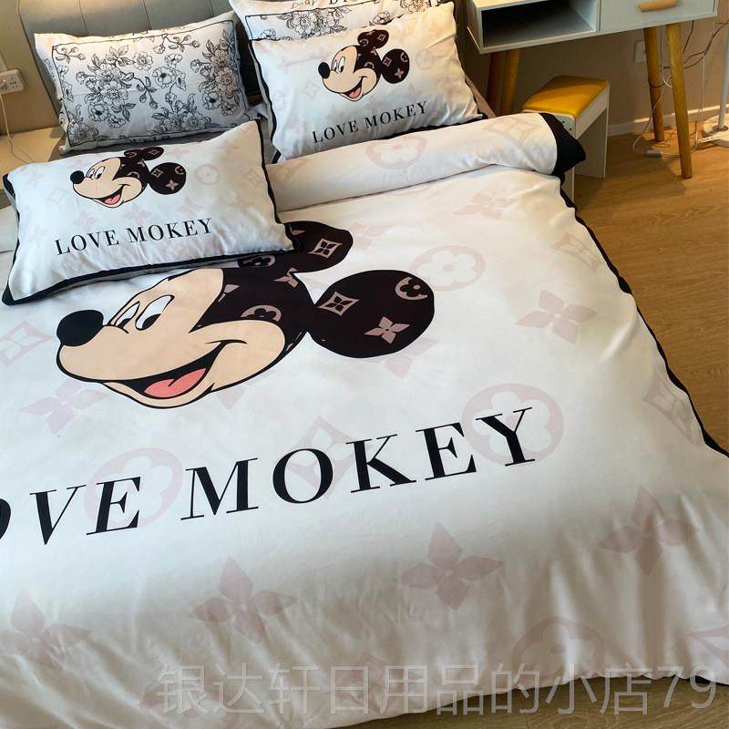 高档轻奢爱马橙牌上四件套潮水洗磨毛套床单床三4件被套1.8床笠四