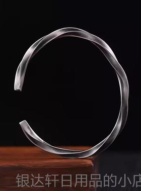 高档9礼99纯银M?biu戒s指手镯男士朴素戒的指覆古民族风格生日物