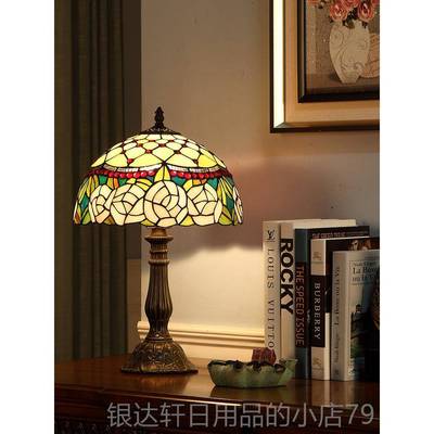 高档意园玫瑰调欧光式创智田能玻璃台灯