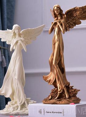 高档轻奢代软装饰品创现意家居客厅房间视体柜电美容院美女天使人