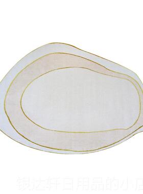 高档CASN现代L轻奢个性地原创设计客厅茶几垫不规则约简卧毯室床