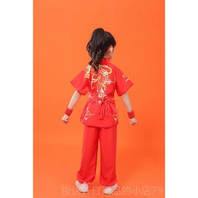 高档儿童武术演出服幼装儿园团体表馆武训练功夫比赛服长短袖春演