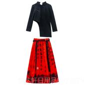 高档少儿街舞服中国风面裙武术表演嘻哈装 套装 男服女马架子鼓演出