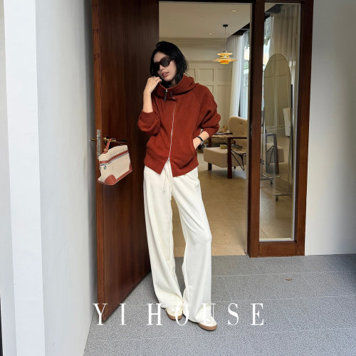 YIHOUSE高腰抽绳软糯直筒卫裤