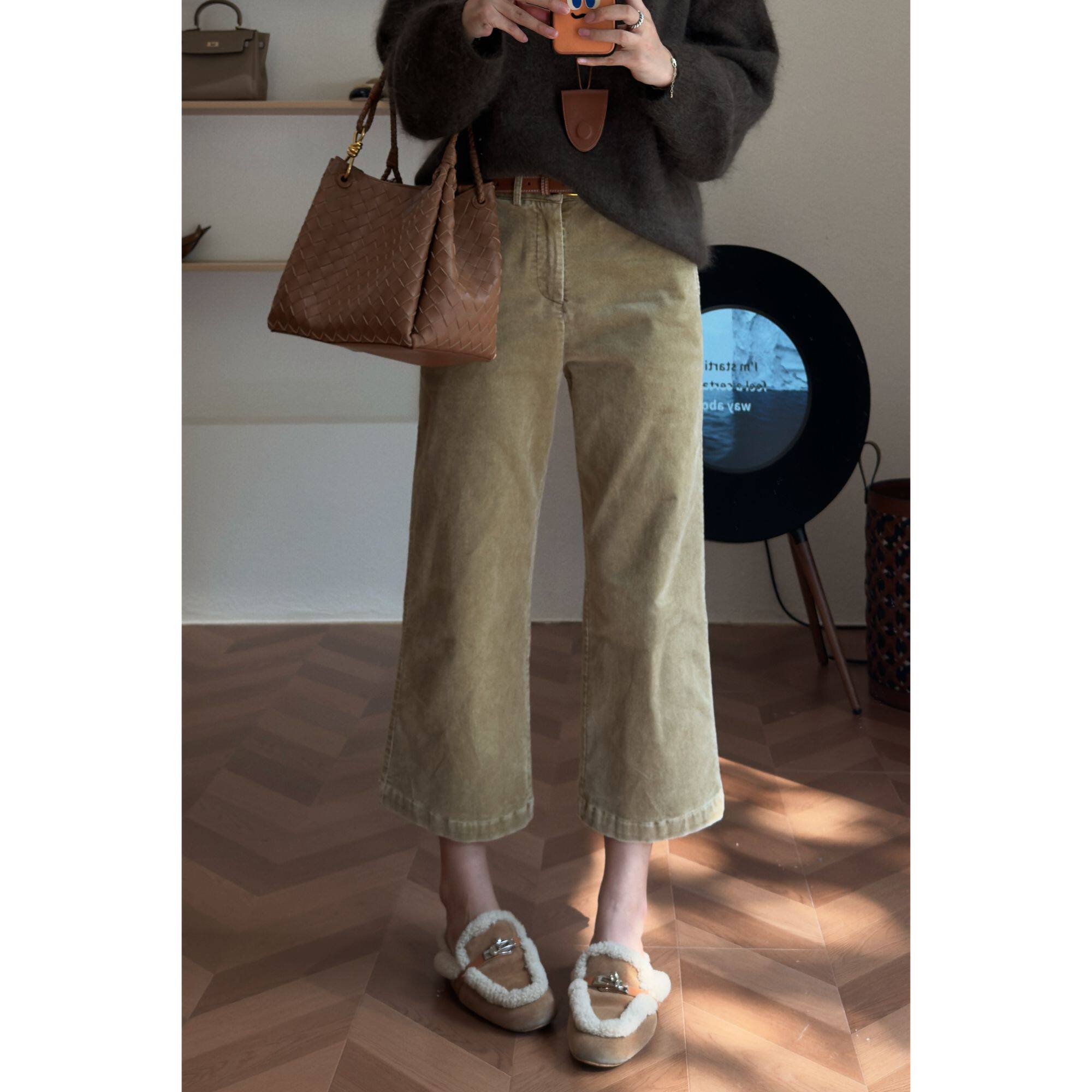 YIHOUSE高腰牛仔裤女九分裤女