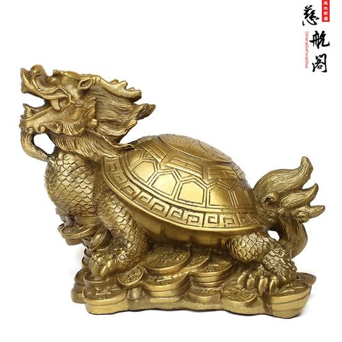 铜龙龟摆件八卦金钱龟母子龙龟如意龙龟